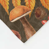 ダークブラウンの秋のリス フリースブランケット (角)