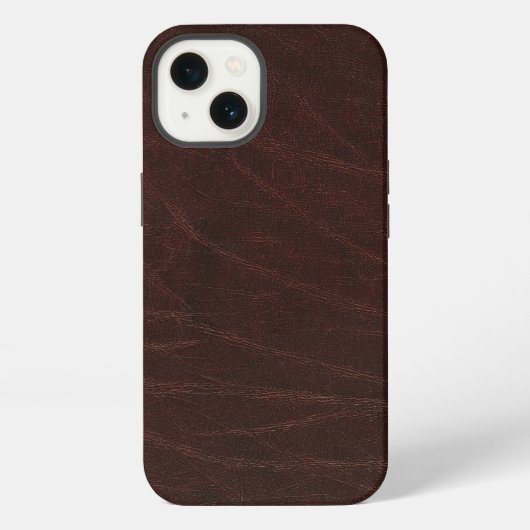 ダークブラウンの革 iPhoneケース (裏面)