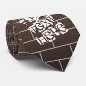 ダークブラウンれんが壁ネックタイ – カスタム文字 ネクタイ (ロール)