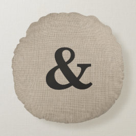 ダークブラウンアンパサンドラウンド装飾用クッション ラウンドクッション