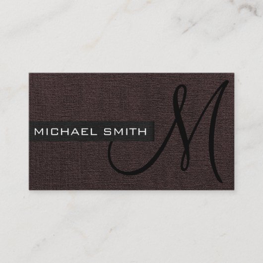ダークブラウンキャンバスモノグラエレガントム 名刺 (正面)