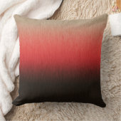 ダークブラウングラデーションコーラルレッドアーモンド クッション (ブランケット)