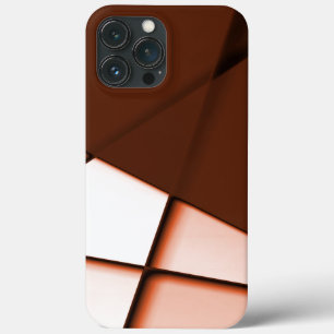 ダークブラウンシートの下のベージュトラペーズ長方形 iPhone 13 PRO MAXケース