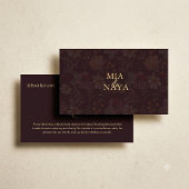 ダークブラウンフローラル ゴールドロゴ スキンケア名刺 名刺
