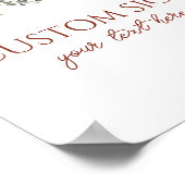 ダークブラウンブルゴーニュフローラカスタムパーティー標識 ポスター (角)