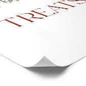 ダークブラウンブルゴーニュフローラトリートテーブルパーティー標識 ポスター (角)