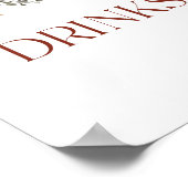 ダークブラウンブルゴーニュフローラドリンクパーティー標識 ポスター (角)