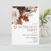 ダークブラウンブルゴーニュフローラフラワーリタイアメントパーティー 招待状 (スタンド正面)