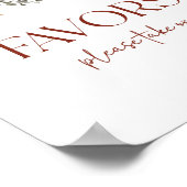 ダークブラウンブルゴーニュフローラ党の好意サイン ポスター (角)