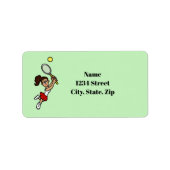 ダークブラウンヘアウィメンテニスプレーヤー住所 シール (正面)