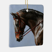 ダークブラウンベイワルムブロードドレッセージホース セラミックオーナメント (右)