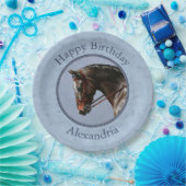 ダークブラウンベイワルムブロードドレッセージホース ペーパープレート (パーティー)