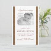 ダークブラウンベビー誕生 案内状 (スタンド正面)