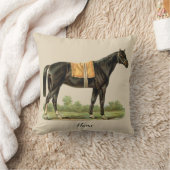 ダークブラウンホースアートデコパーソナライズされたア クッション (ブランケット)