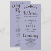 ダークブラウンムーンフェイズシルバー結婚式 プログラム (正面/裏面)