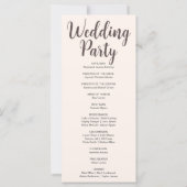 ダークブラウンムーンフェイズシーシェル結婚式 プログラム (裏面)