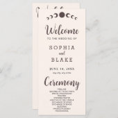 ダークブラウンムーンフェイズシーシェル結婚式 プログラム (正面/裏面)