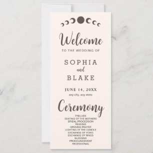 ダークブラウンムーンフェイズシーシェル結婚式 プログラム