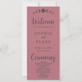 ダークブラウンムーンフェイズバラ金ゴールド結婚式 プログラム