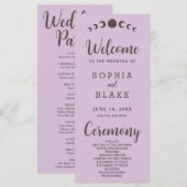 ダークブラウンムーンフェイズパープル結婚式 プログラム (正面/裏面)