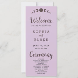 ダークブラウンムーンフェイズパープル結婚式 プログラム