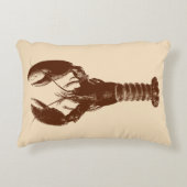 ダークブラウンロブスターオンライトベージュ アクセントクッション (正面)