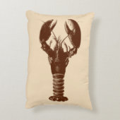 ダークブラウンロブスターオンライトベージュ アクセントクッション (裏面(縦))