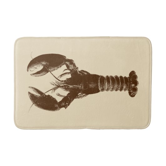 ダークブラウンロブスターオンライトベージュ バスマット (正面)