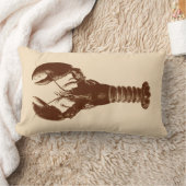 ダークブラウンロブスターオンライトベージュ ランバークッション (ブランケット)