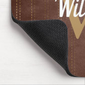 ダークブラウンヴィンテージピンストライプレトロタンモノグラム マウスパッド (コーナー)