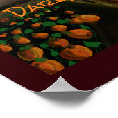 ダークブラウン冷たい感覚アクリル絵画の秋 ポスター (角)