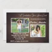 ダークブラウン卒業お祝い招待状 招待状 (裏面)