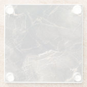 ダークブラウン大理石金ゴールド脈 ガラスコースター (裏面)