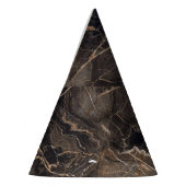 ダークブラウン大理石金ゴールド脈 パーティーハット (左)