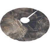 ダークブラウン大理石金ゴールド脈 ブラッシュドポリエステルツリースカート (アングル)