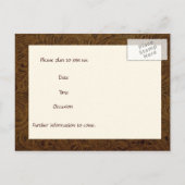 ダークブラウン工具付きレザー日付を保存 案内ポストカード (裏面)