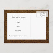 ダークブラウン工具付きレザー日付を保存 案内ポストカード (裏面)