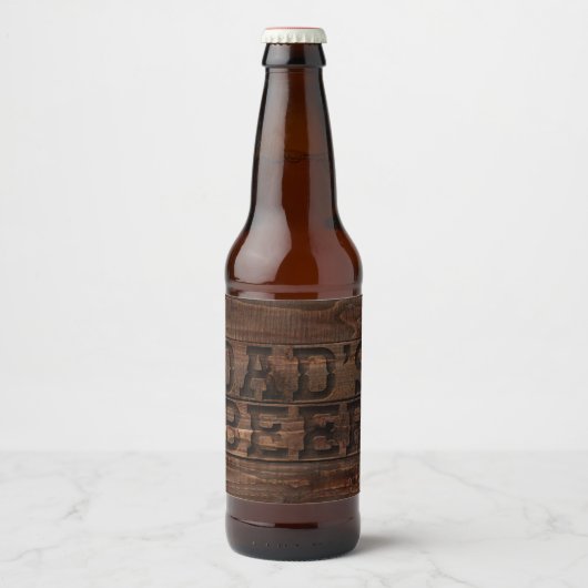 ダークブラウン彫刻ウッドパパズビール ビールラベル (正面)
