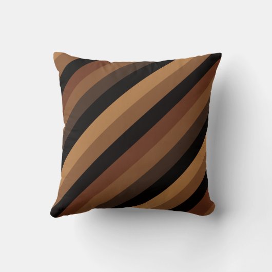 ダークブラウン斜ストライプ斜モダンエレガント軸 クッション (裏面)