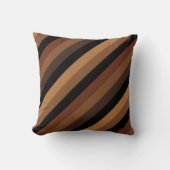 ダークブラウン斜ストライプ斜モダンエレガント軸 クッション (正面)