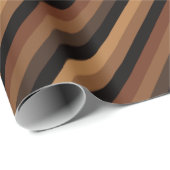 ダークブラウン斜ストライプ斜モダンエレガント軸 ラッピングペーパー (ロールコーナー)