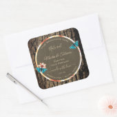 ダークブラウン木穀物製品ラベル蝶 スクエアシール (封筒)