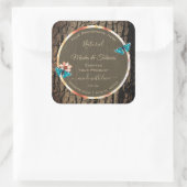 ダークブラウン木穀物製品ラベル蝶 スクエアシール (バッグ)