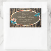 ダークブラウン木穀物製品ラベル蝶 長方形シール (バッグ)