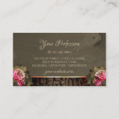 ダークブラウン木粒ピンクローゼナチュラルツリーバーク 名刺 (裏面)