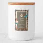 ダークブラウン木製品ラベル蝶とロゴ フードラベル (正面)