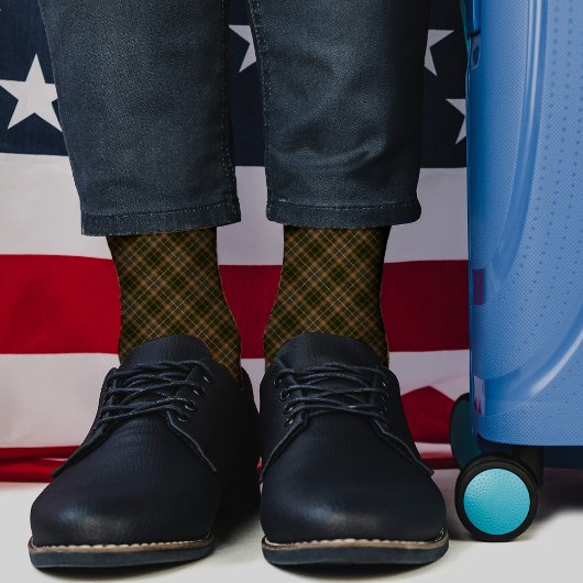 ダークブラウン格子模様タータンチェック市松模様にヴィンテージ ソックス