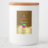 ダークブラウン波状金ゴールドロゴモノグラム製品ラベル フードラベル (正面)