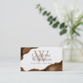 ダークブラウン瑪瑙と金ゴールドグリッター静脈事業C 名刺 (スタンド正面)