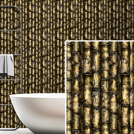 ダークブラウン竹壁フェンス 壁紙